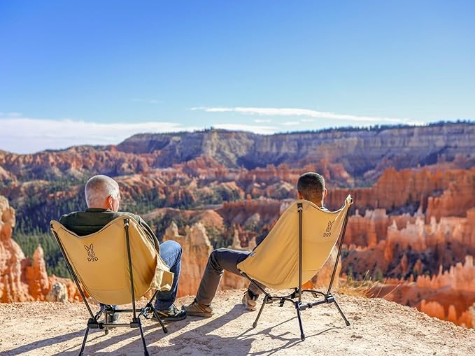 DOD Sugoi Chair - A Portable Camping and Backpacking Chair - Adjustable to The Ideal Height and Seating - Angle for Any Outdoor Activity - Tan