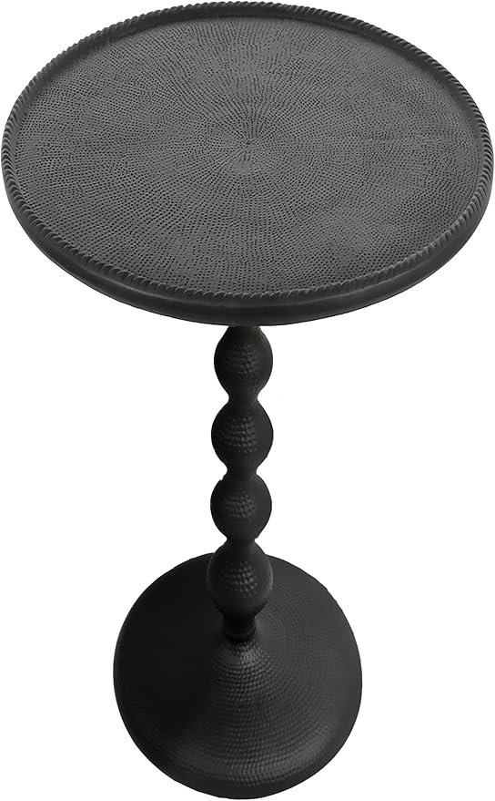 Alpha Living Home Round Metal End Tables for Living Room, Lightweight Metal Accent, Modern Side Table, Bedroom Nightstand, Small Coffee, Space-Saving, Easy Assembly 14.5" (Black)