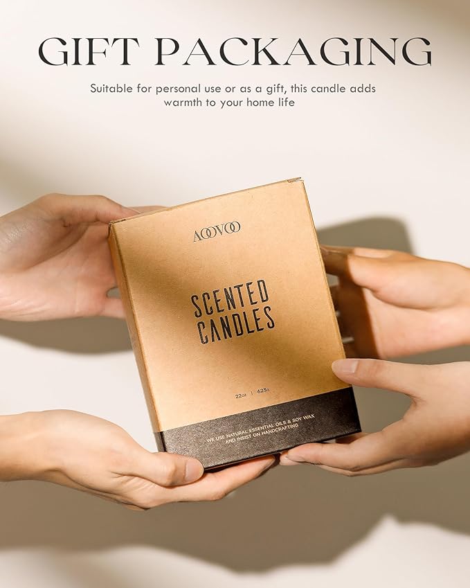 AOOVOO Eucalyptus Mint Candle - Large Scented Soy Wax Aromatherapy Candle, 22oz