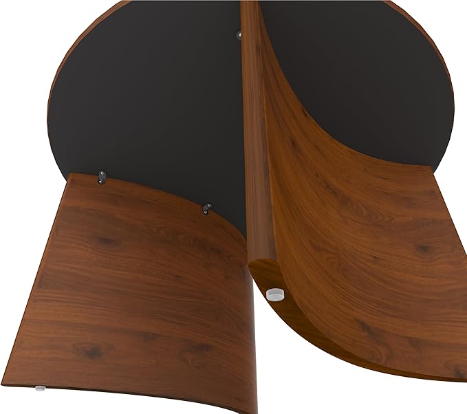 31.5" Mid Century Modern Coffee Table for Living Room, Round Table with Rubber Legs, Small Unique Cocktail Tea Table for Living Room Bedroom Apartment Small Space, Walnut