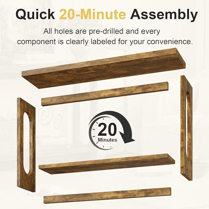 Farmhouse Console Table, 55inch Wood Vintage Console Table Narrow Sofa Tables Hallway Tables for Entryway, Living Room, Foyer