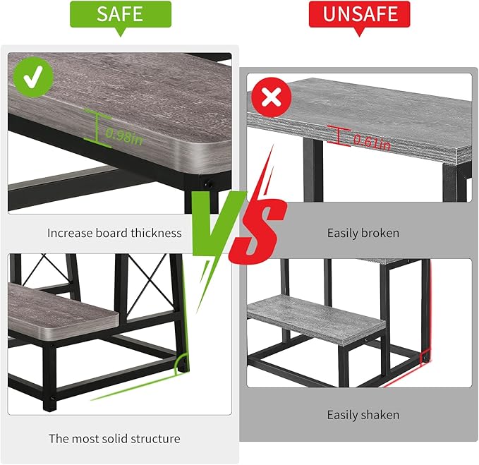 YINMIT Wooden Step Stool for Adults, 2 Tier Heavy Duty Step Stool for High Bed, Using for Bedroom, Living Room, Bathroom and Kitchen, Hold Up to 500 LBS