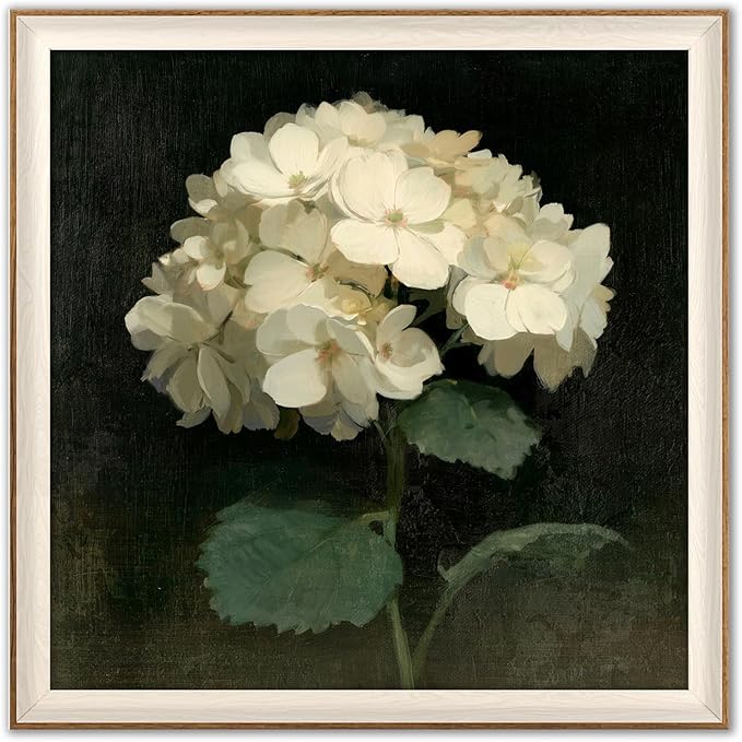 YUEYARIT Framed wall art, vintage wall decor, modern farmhouse style Retro hydrangea flowers decor,12X12Inches