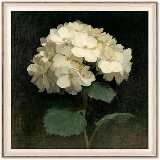 YUEYARIT Framed wall art, vintage wall decor, modern farmhouse style Retro hydrangea flowers decor,12X12Inches