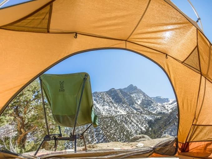 DOD Sugoi Chair - A Portable Camping and Backpacking Chair - Adjustable to The Ideal Height and Seating - Angle for Any Outdoor Activity - Olive