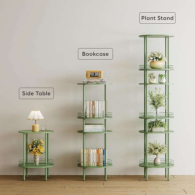 Small Round Side Table,Bedside Table with Storage, Morden Round Nightstand, Samll Side Table for Living Room，Bathroom,Bedroom, Nursery, Laundry, Green