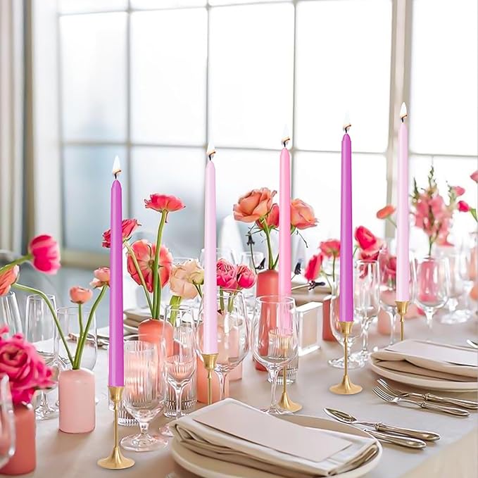 12 inch Tall Taper Candles Candle Sticks,Unscented Smokeless Candle for Candlesticks Advent Wedding Home Decor Dinner，6Pack