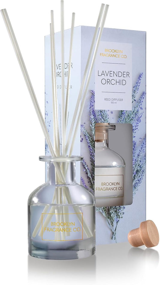Brooklyn Fragrance Co Expressive Scent Reed Diffuser: Long-Lasting Home Fragrance, 100mL Bottles, Over 20 Scents Including Lavender, Jasmine, Fresh Linens