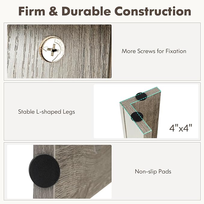 GOFLAME Dining Table for 4-6 People, 63” Modern Kitchen Table with L-Shaped Legs, 330 lbs Weight Capacity, Large Wooden Rectangular Dinner Table for Dining Room, Living Room, Oak