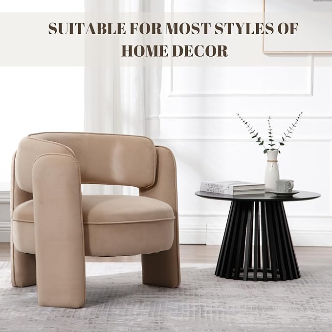 HEAH-YO Round Coffee Table, Circle End Table with Pedestal Base, 24 Inch Modern Side Table for Living Room Home Small Space Office, Black