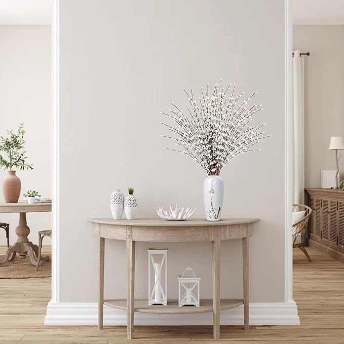 Sggvecsy 10 Pcs 29.5’’ Long Artificial Jasmine Flowers Tall Fake Flower Bouquet Faux Jasmine Plants Dry Branches for Wedding Home Party Office Hotel Restaurant Kitchen Decoration（White）