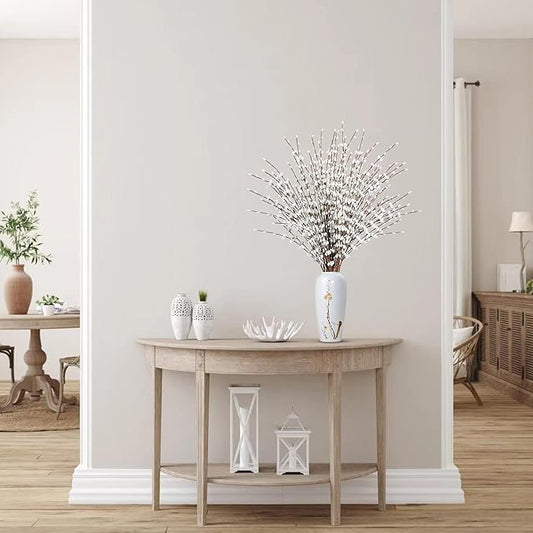 Sggvecsy 10 Pcs 29.5’’ Long Artificial Jasmine Flowers Tall Fake Flower Bouquet Faux Jasmine Plants Dry Branches for Wedding Home Party Office Hotel Restaurant Kitchen Decoration（White）