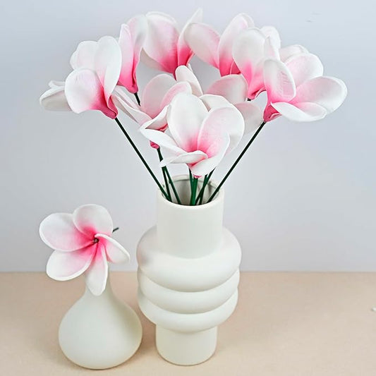Birthday Gifts for Women 10pcs Gradient Pink Flowers PU Real Touch Flowers Hawaiian Plumeria Frangipani Artificial Flowers for DIY Birthday Gifts Wedding Gifts Home Decor Table Centerpiece