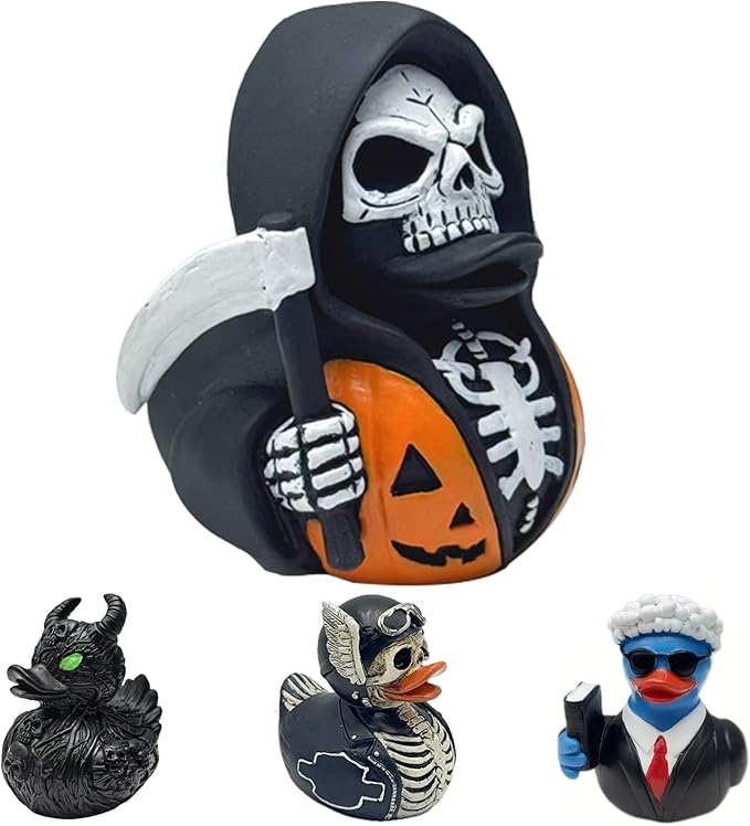 Whimsical Resin Shelf Sitter - 3 Inch Mini Decorative Sculpture for Office Desk Kitchen Living Room School - Creative Tabletop Ornament Gift with Exquisite Detailing (Death)