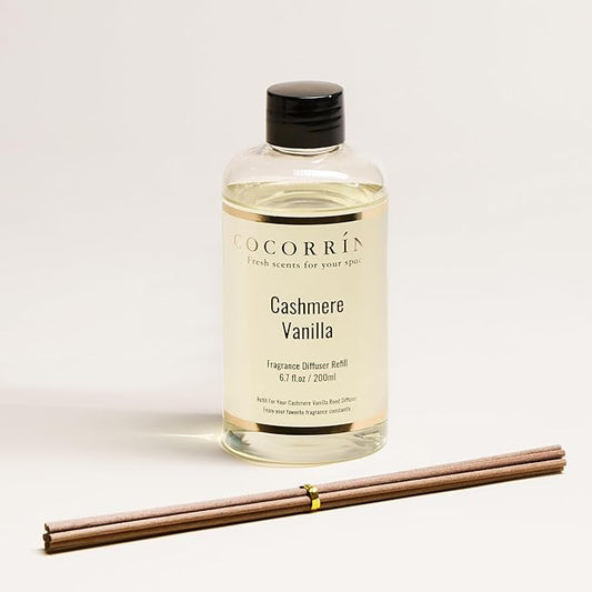 COCORRÍNA Reed Diffuser Refill - Cashmere Vanilla 6.7 Fl.oz Reed Diffuser Refill with 8 Sticks