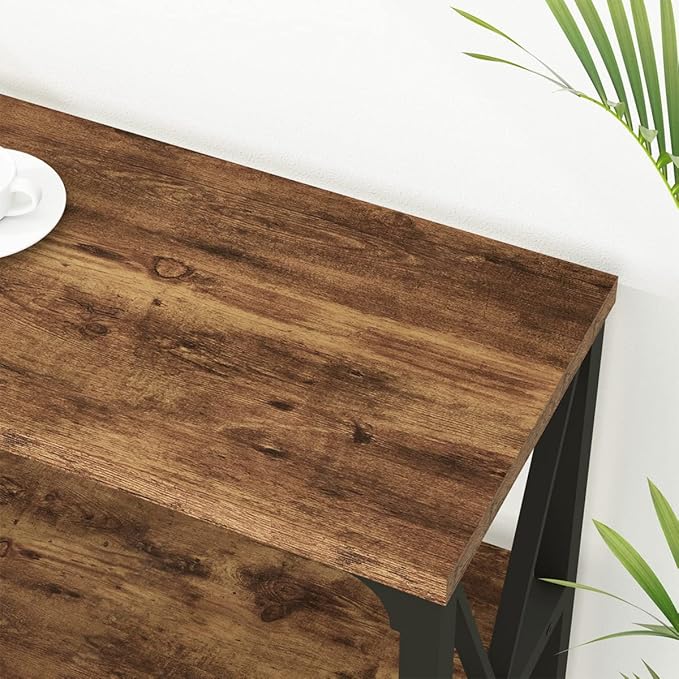 IBF Rustic Console Table for Entryway, Farmhouse Wood Sofa Table with Storage, Industrial Open Entry Table for Hallway, Modern Foyer Tables Behind Couch Shelf for Home Living Room, Rustic Brown, 55 In