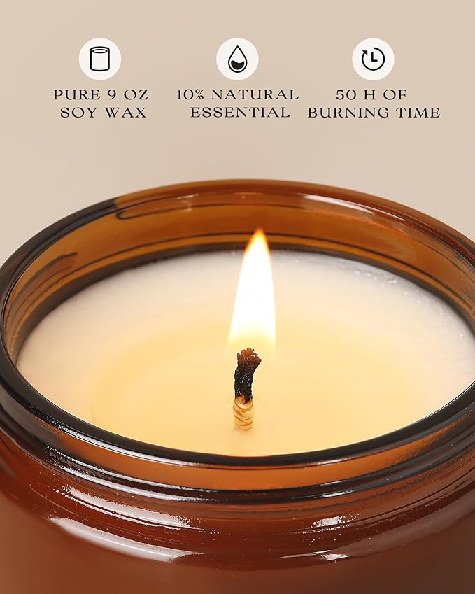 AOOVOO Hello Winter Candle - Large Pine Scented Soy Wax Aromatherapy Candle, 9 oz