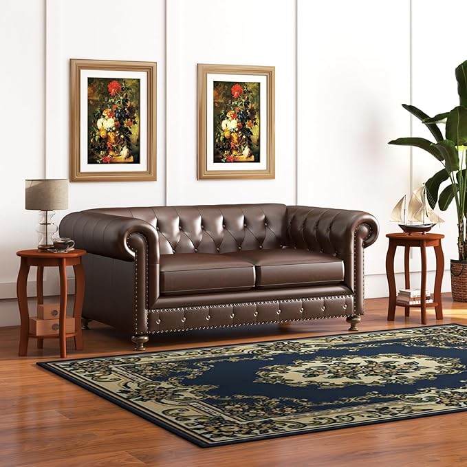 Giantex Round End Table, Wooden Side Table with Storage Shelf, Small Nightstand with Solid Wood Legs, 2-Tier Accent Table for Living Room Bedroom (1, Walnut)