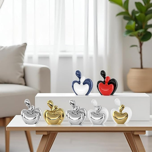 White Gold Mini Hugging Couple Statue Ceramic Lover Figurine Home Decor is a Romantic Gift for Her on Wedding Anniversary and Valentines, TV Stand Decoration Knick Knacks for Shelves (White Gold)