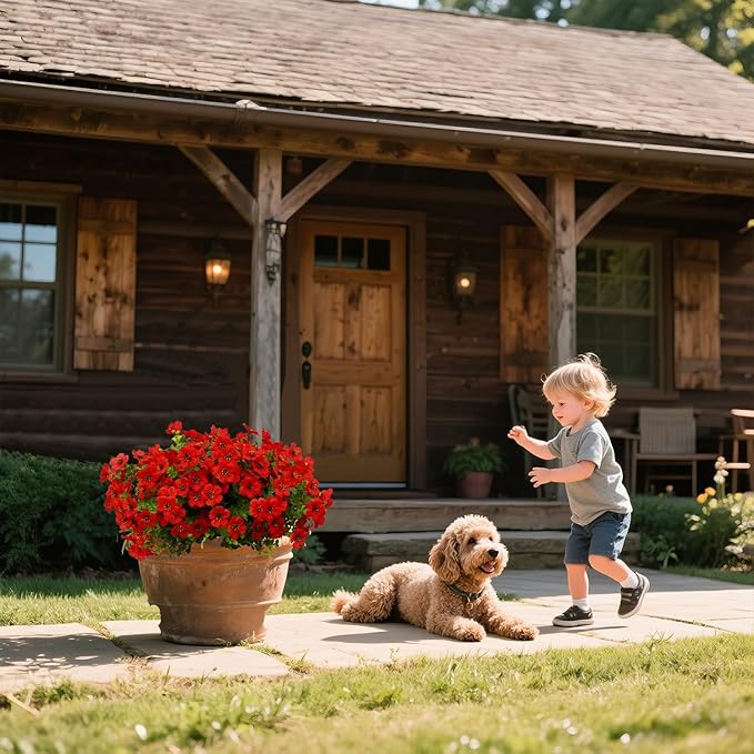 12 Bundles Artificial Flowers for Outdoor Indoor Fake Flowers uv Resistant Artificial Outdoor Flowers Fake Plants for Porch Garden Home Patio Decor (Red)