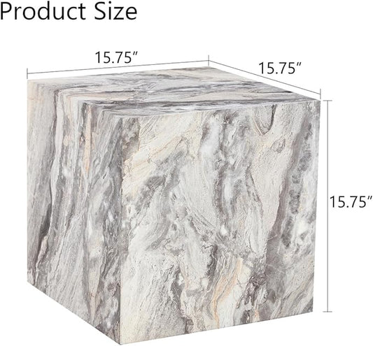 Side Table, End Table Living Room Table, Modern Sofa Couch Table, Faux Marble End Table, Bedside Table Nightstand for Small Spaces, Bedroom