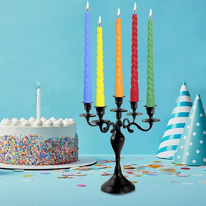 12 Inch Spiral Taper Candles, Smokeless Dripless Long Candles – Unscented Decorative Dinner Candles for Home, Wedding, Party, Table Decor, and Holiday Celebrations (6-Pack Assorted Colors B)