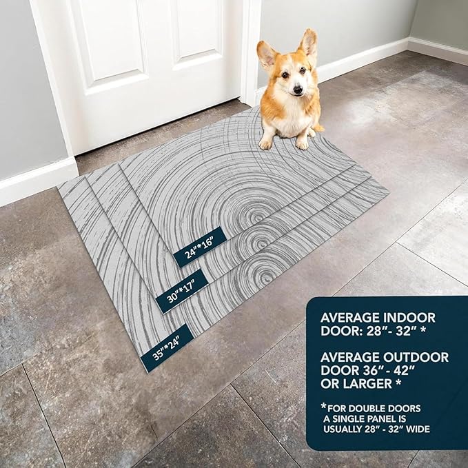 Ultra Thin Door Mat Indoor Entrance, 1/10 in Thin Door Mats for Inside Entry, Non-Slip Rubber Backing Washable Doormat, Fade Resistant, Absorbent, Low Profile Dirt Trapper, 35"X24"
