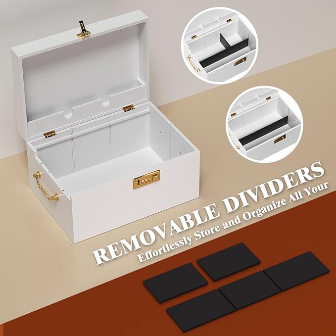 Lockable stash box with rolling tray – Premium bamboo box organizer with grinder, jars & brushes | Stylish wooden stash boxs, spacious Storage Box, great large stash box for home,Holiday Gift