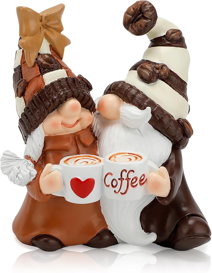 Coffee Gnomes Coffee Bar Decor Accessories Spring Summer Gnome Decorations Gifts Fall Gnomes Decorations for Home Tiered Tray Table Ornaments Indoor