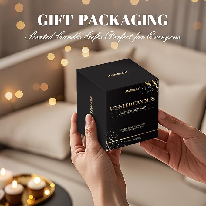 Lavender Candle, 9 oz Scented Candles for Home Soy Candle Wax, Long Lasting Aromatherapy Candles for Women, Birthday Christmas Gifts,Perfect for Creating a Relaxing Ambiance