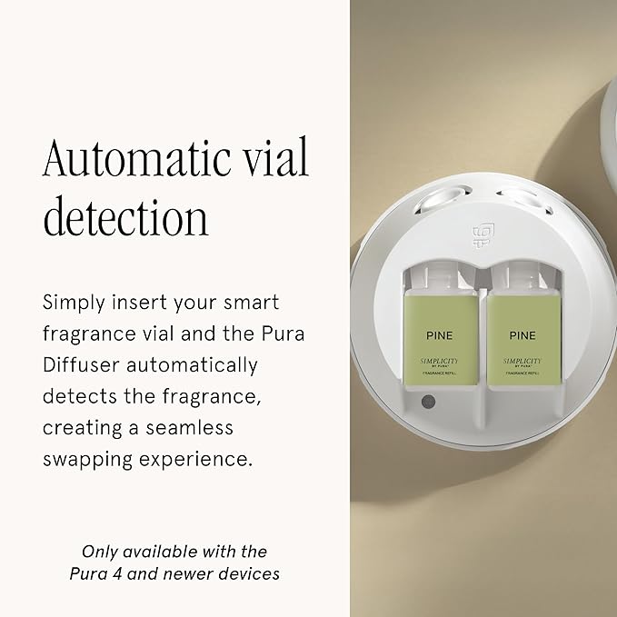 Pura & Simplicity Home Scent Refill - Smart Home Air Diffuser Fragrance - Provides Hours of Luxury Fragrance - Household Essential - Clean & Safe Diffuser - Single Refill, Pine