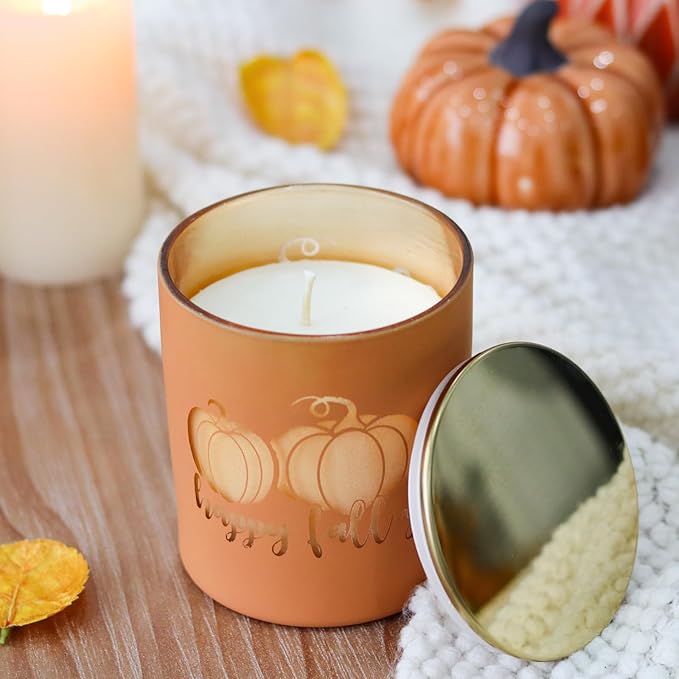 Pumpkin Candle 11oz - Fall Scented Candle with Pumpkin Design, Ideal for Fall Thanksgiving Table Decor, Thanksgiving Gifts