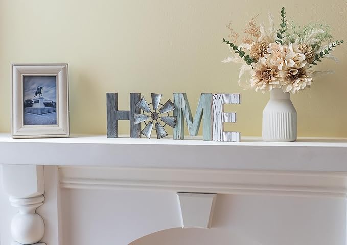 Mkono Small Artificial Flowers in Ceramic Vase Centerpieces Coffee Table Decor, Silk Flower Arrangements for Home Decor Indoor Fake Flower Bouquet for Bathroom Dining Room Kitchen (Brown, Medium)