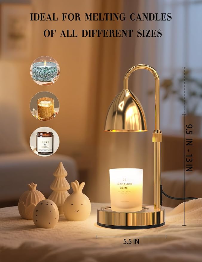 Candle Warmer Lamp with Timer Dimmable, Lamp Candle Warmer Birthday Gifts for Women, Adjustable Wax Melter Warmer for Jar Candles, House Warming Gift Home Decor