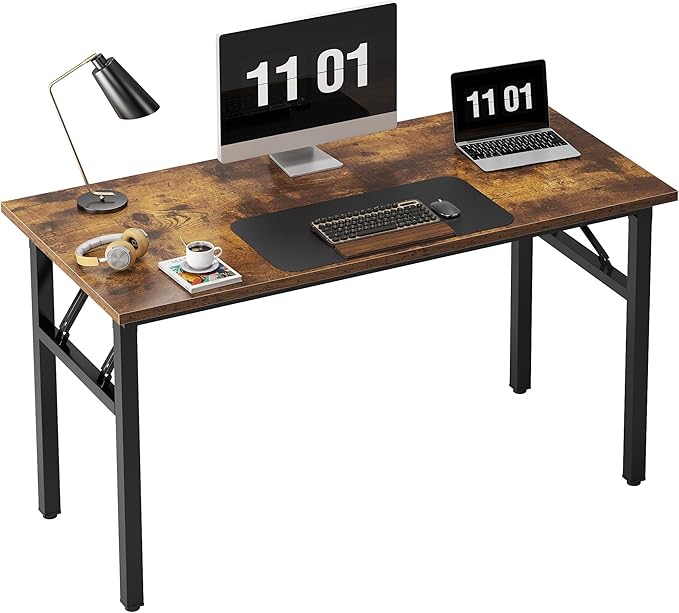 Need 47 inches Computer Desk Office Desk Folding Table with BIFMA Certification Computer Table Workstation, Rustic Brown AC5FB-120