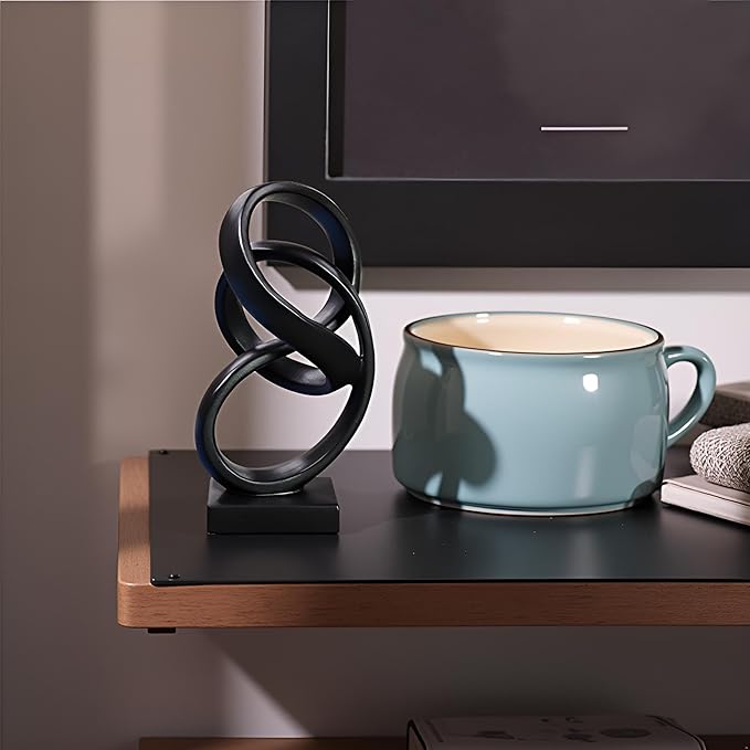 15" Modern Abstract Ribbon Decorative Sculpture, Knot Sculptures,Home Decor,Coffee Table Statues,Dining Living Room Desk Decor