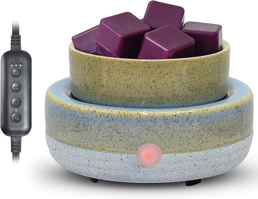 Wax Melt Warmer, Ceramic Candle Melter Melting Wax 3-in-1 Oil Burner Electric Fits Yankee Large Jar, Scented Candle Holder for Home Decor Gifts for Mom Grandma Women Girls