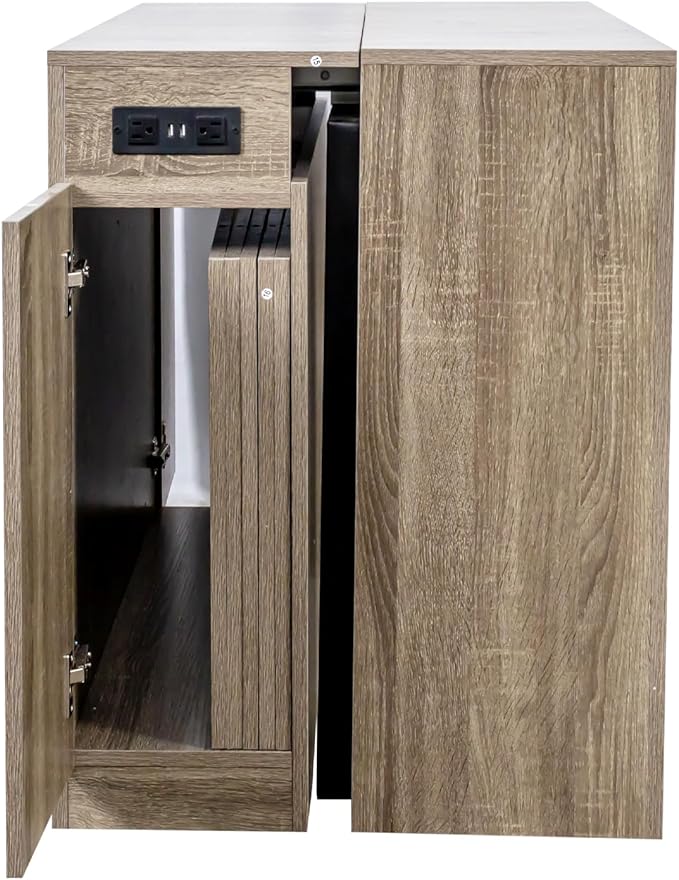 24"-118" Extendable Dining Table with Storage for 2-12 People, Modern Space-Saving Extra Long Wood Folding Table with USB & AC Outlets, Multifunctional Conference Meeting Desk, Oak