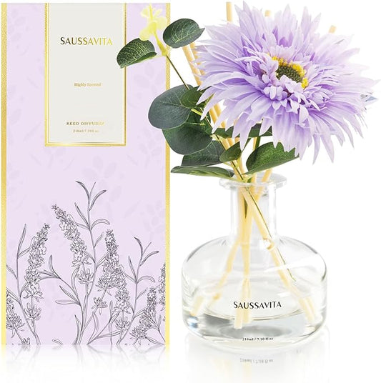 Lavender Reed Diffuser Set – Soft Scent for a Cozy Home, Water-Based, Long-Lasting, Elegant Gift for Bedroom, Bathroom, or Living Room