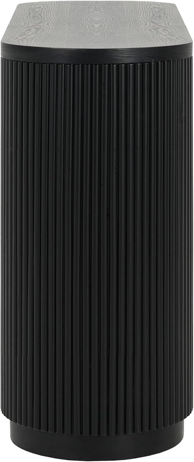 kevinplus 58.9'' Console Table Sofa Table for Entryway, 3-Tier Storage Open Shelf Modern Countryside Farmhouse Style, Elegant Wood Grain & Fluted Design, Easy Assemble, Black