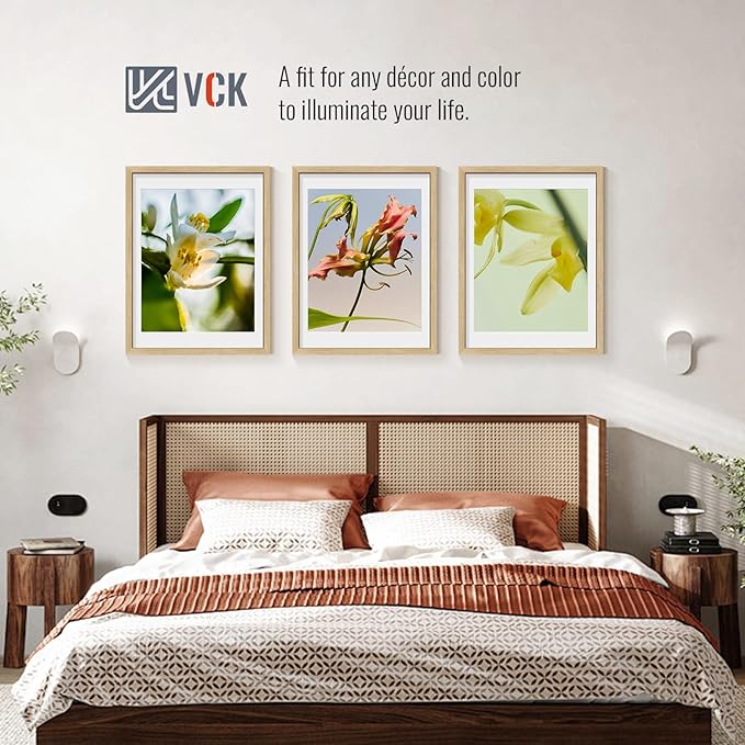 VCK 18x24 Poster Frame 2 Pack - Natural Oak, High-End Wood Picture Frames with Polished Plexiglass, Display 16x20 Photo with Mat or 18x24 without Mat, Art Gallery-Quality, Wall Hanging, Natural Oak