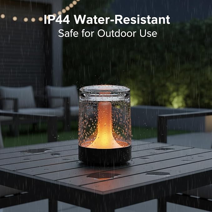 uuffoo Mini Rechargeable Night Lights 4-Pack, Transparent Table Lamps for Bedroom, Living Room, Office & Camping, Portable Ambiance Lighting with Charging Base, Flickering & Steady Candle Modes