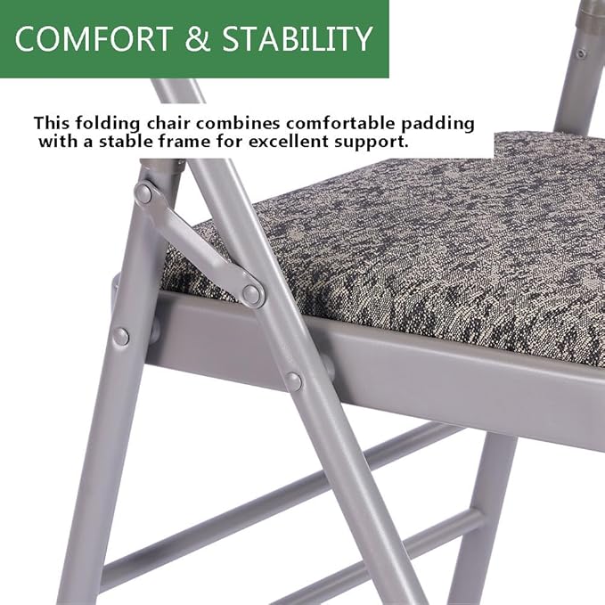 Amazing for less Pack of 4 (Fabric/Vinyl) Steel Frame Metal Foam Padded Folding Chairs (Black, Gray, White)