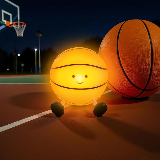 QANYI Sport Fans Basketball Lamp, LED Sports Light Rechargeable for Boys Room Bedroom Decor, Light Up Basketball Decoration Christmas Gift Ideas for Girls Children Teens Kids 8-12 Boys