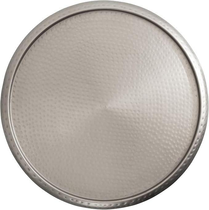 Kate and Laurel Sanzo Modern Pedestal Side Table; 15 x 15 x 24; Antique Silver; Decorative End Table with Hammered Tabletop for Use as a Bedroom Nightstand or Living Room Accent Table