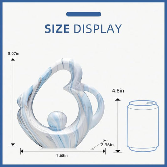 Abstract Sculptures Home Decor Ceramic Statue, Blue Sculpture Coffee Table Decor for Living Room, Dining Room Table Centerpieces, Abstract Art Desktop Decoration