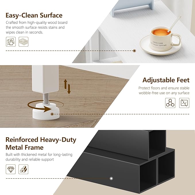 Heybly Small Narrow Side Table for Small Space, Thin Bedside Table, Slim Sofa Table, Skinny End Table, 25.2" Tall Nightstand, Couch Table for Living Room, Bedroom, Study, Balcony, White, HET005WT1