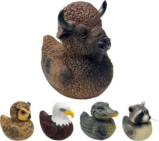 Whimsical Resin Shelf Sitter - 3 Inch Mini Decorative Sculpture for Office Desk Kitchen Living Room School - Creative Tabletop Ornament Gift with Exquisite Detailing (Ox)