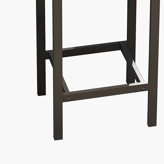 Merax 4-Piece Counter Height Extra Long Dining Table Set with 3 Stools and Footrest, Modern Design Kitchen Dining Table, Pub Table, Long Dining Table Set, Light Gray