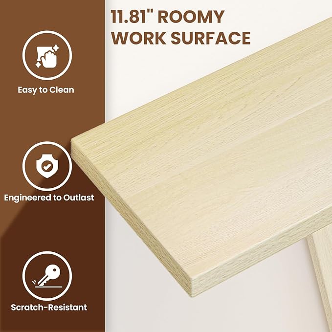 47 Inch Console Table, X-Shaped Wood Sofa Table Behind Couch, Farmhouse Entryway Table for Entrance, Hallway, Living Room, Natural